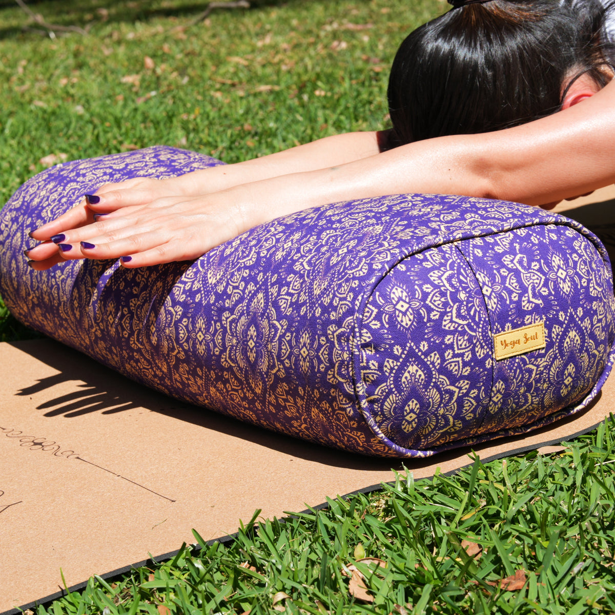 Oval Yoga Bolster | Mandala | Royal Purple