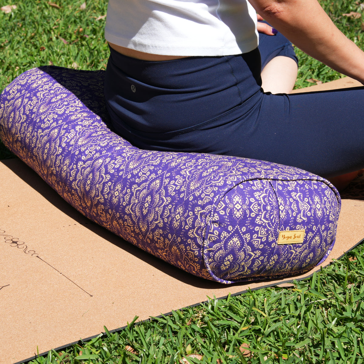 Oval Yoga Bolster | Mandala | Royal Purple