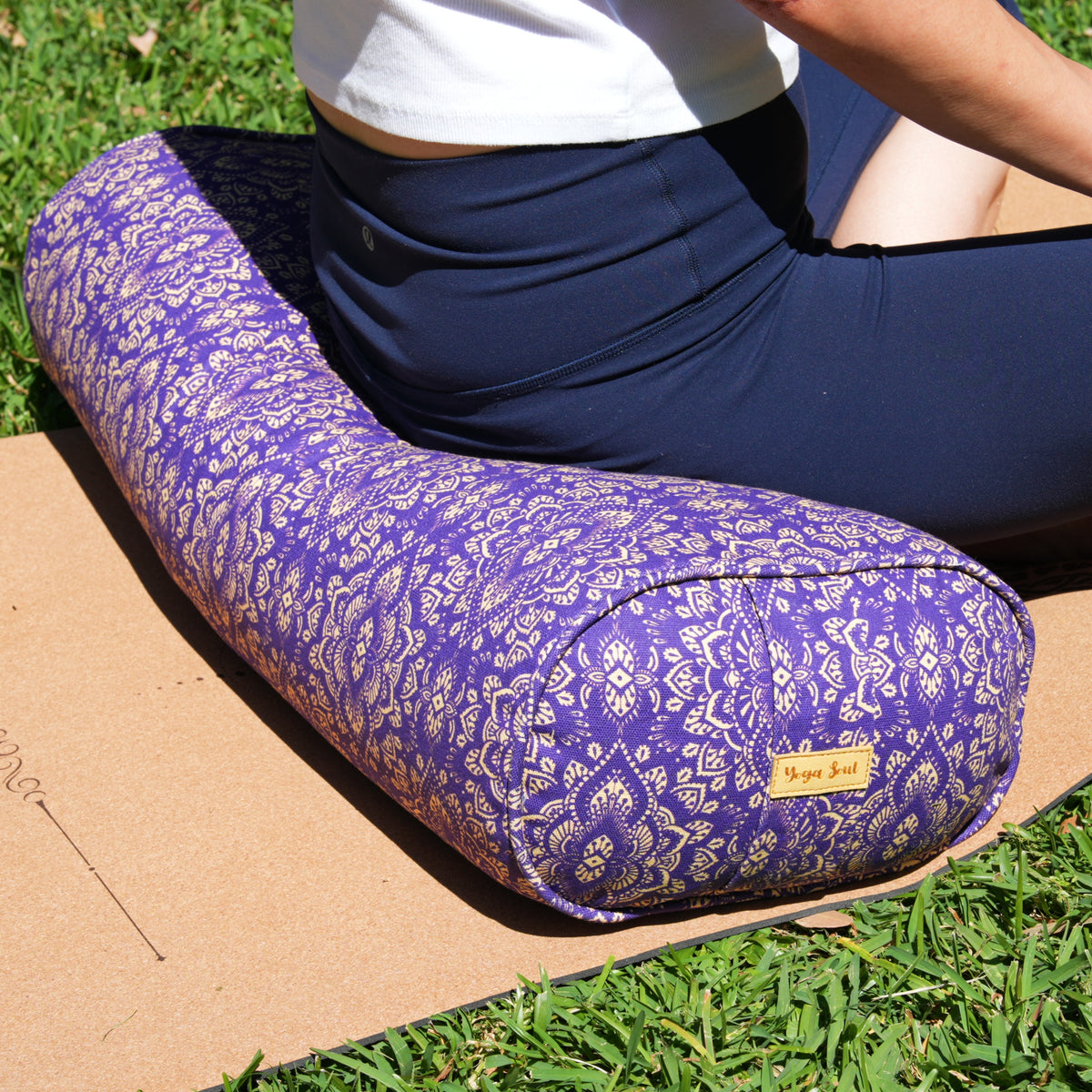 Oval Yoga Bolster | Mandala | Royal Purple