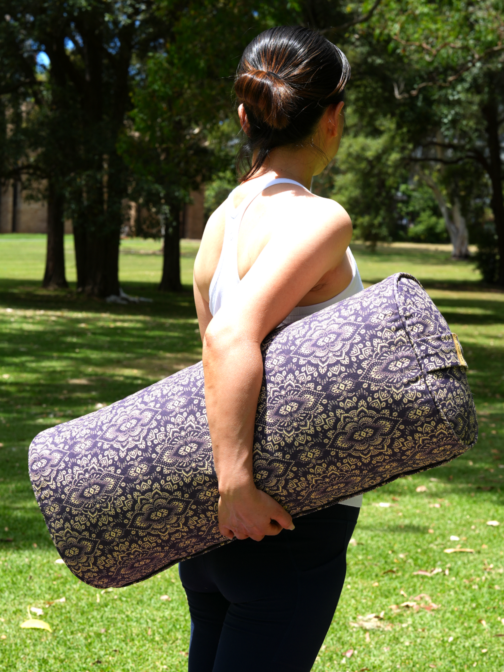 Oval Yoga Bolster | Mandala | Deep Purple