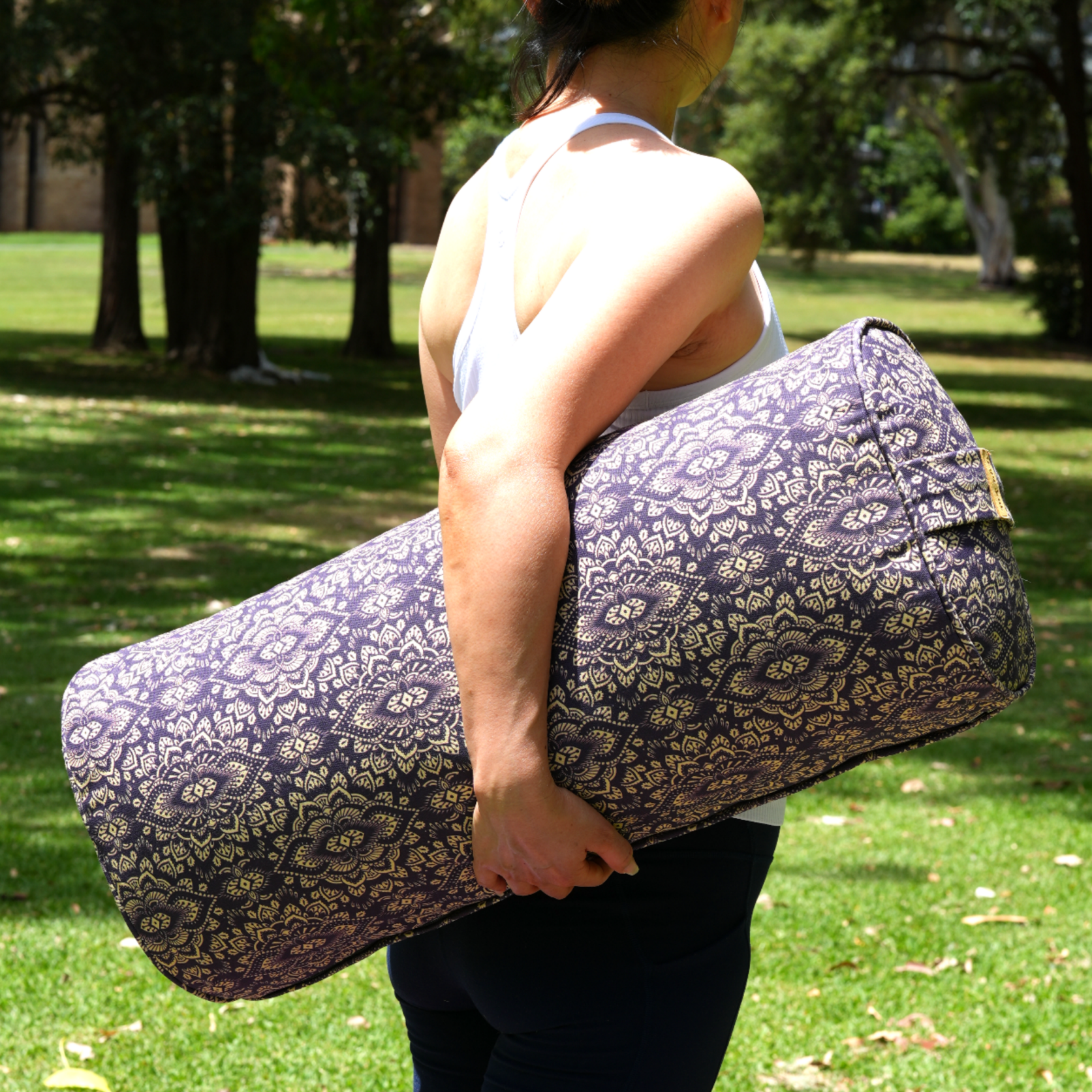 Oval Yoga Bolster | Mandala | Deep Purple