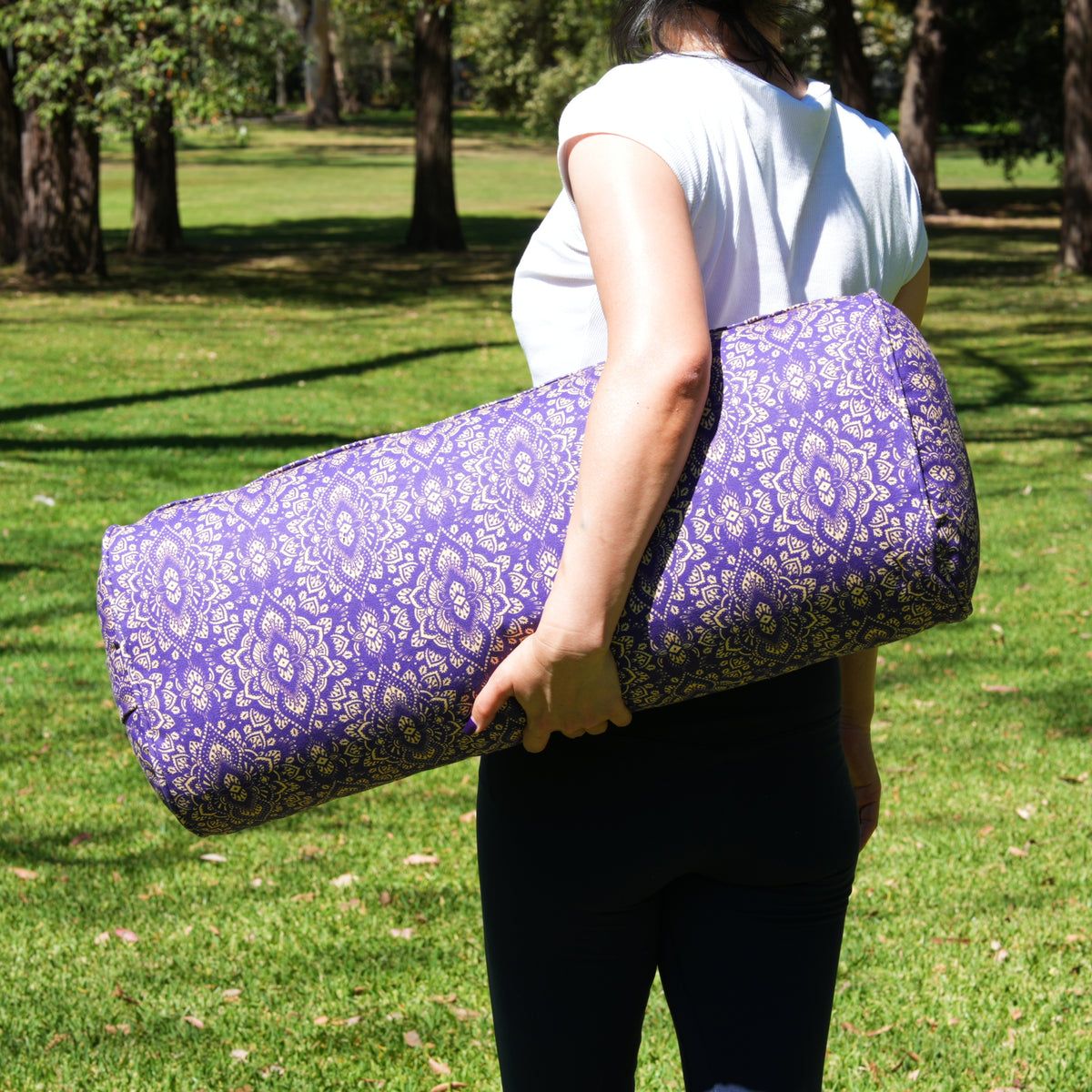 Oval Yoga Bolster | Mandala | Royal Purple