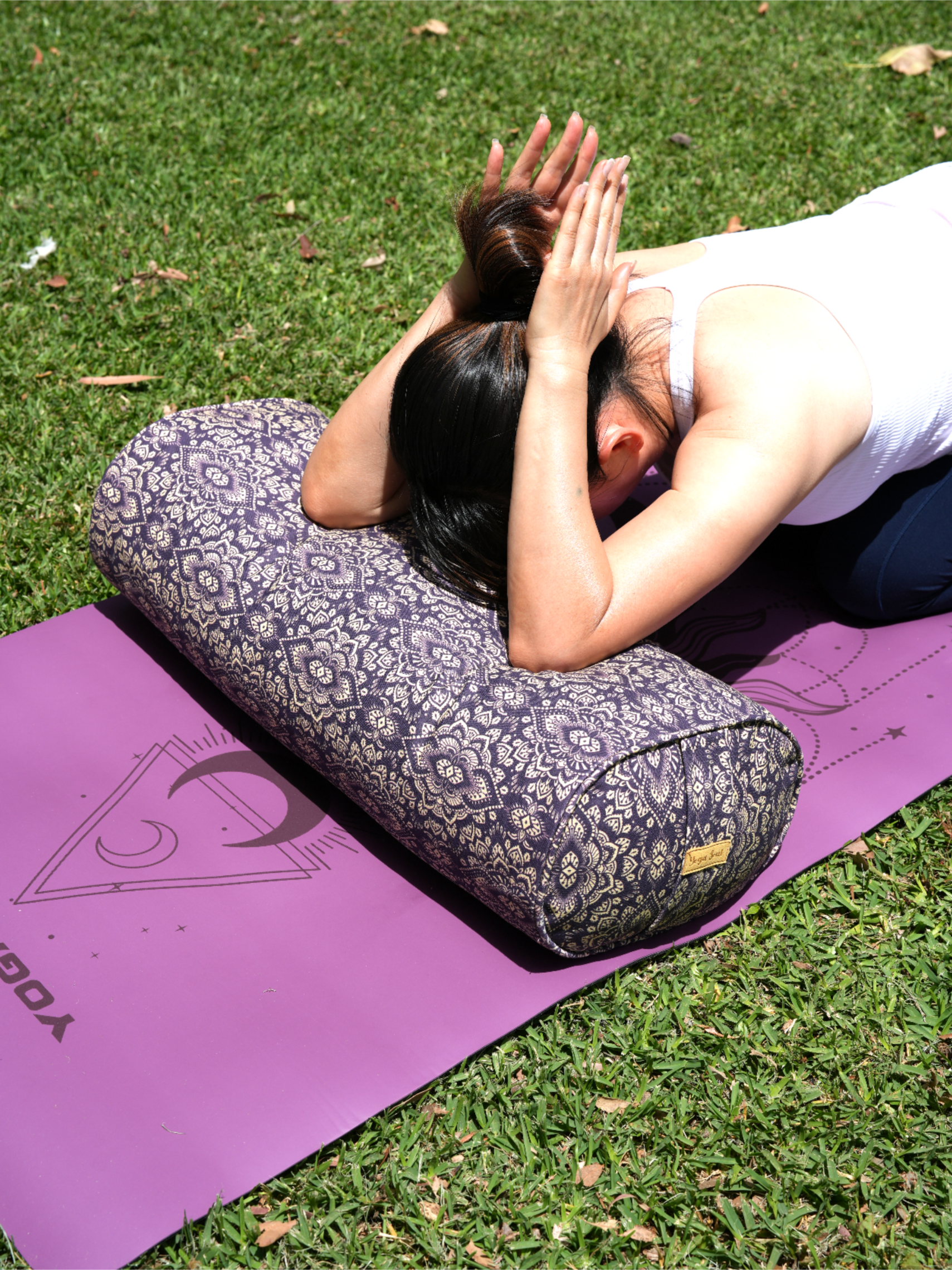 Oval Yoga Bolster | Mandala | Deep Purple