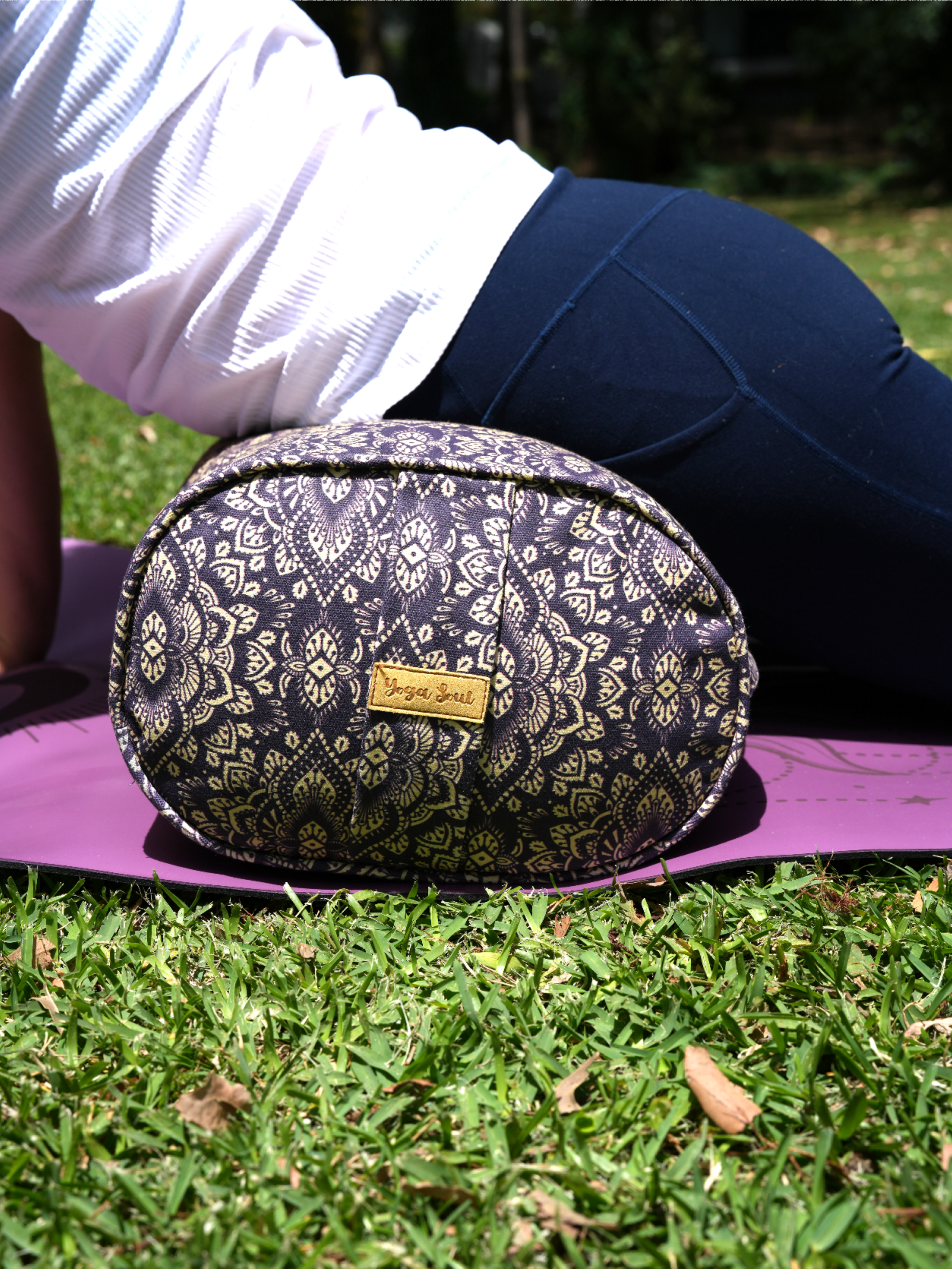 Oval Yoga Bolster | Mandala | Deep Purple
