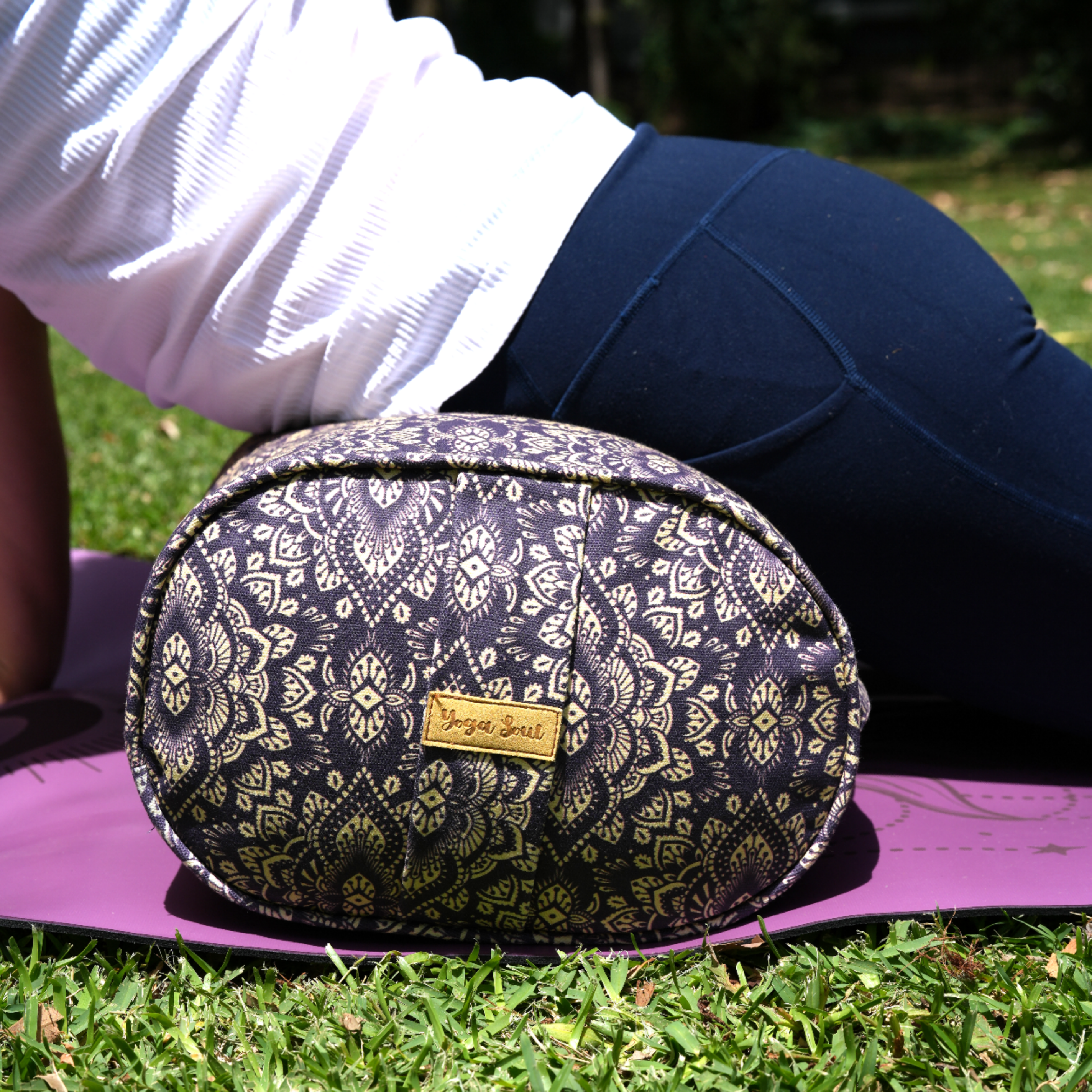 Oval Yoga Bolster | Mandala | Deep Purple