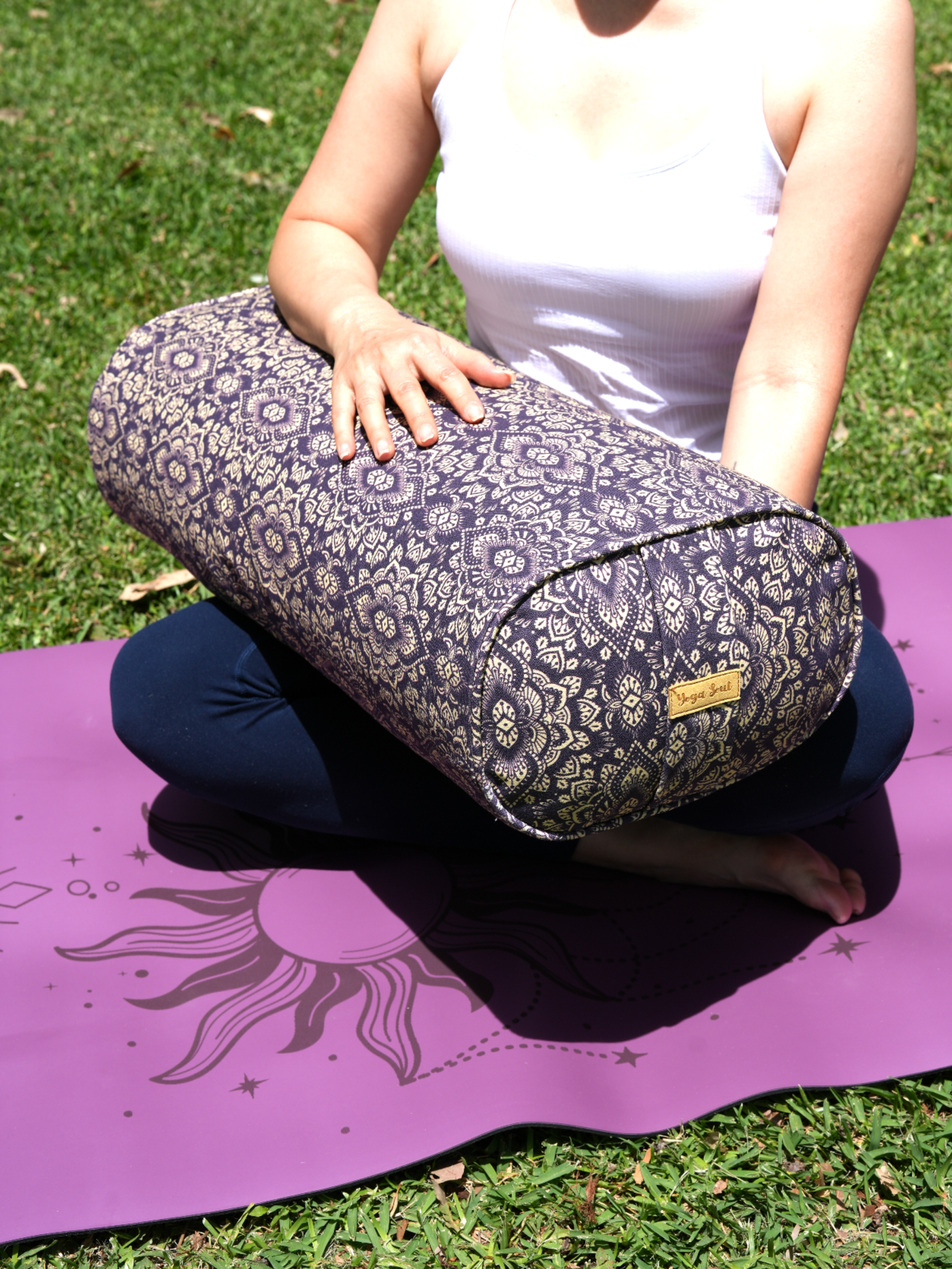 Oval Yoga Bolster | Mandala | Deep Purple