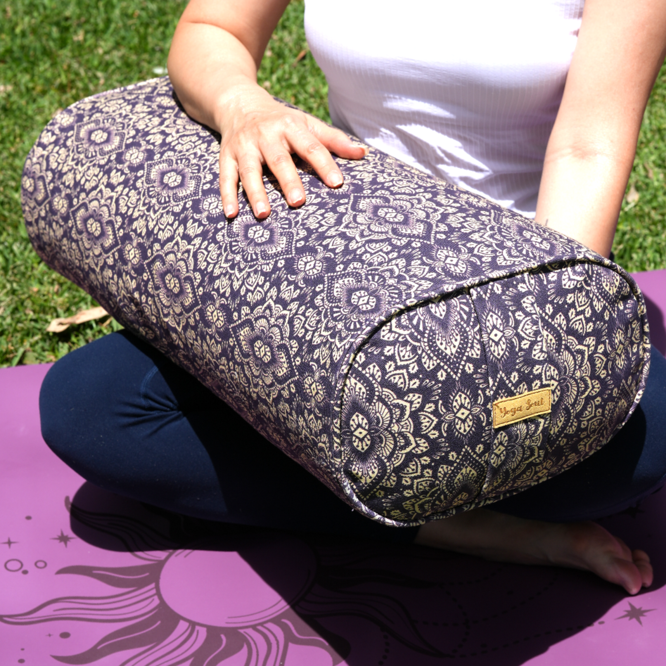 Oval Yoga Bolster | Mandala | Deep Purple