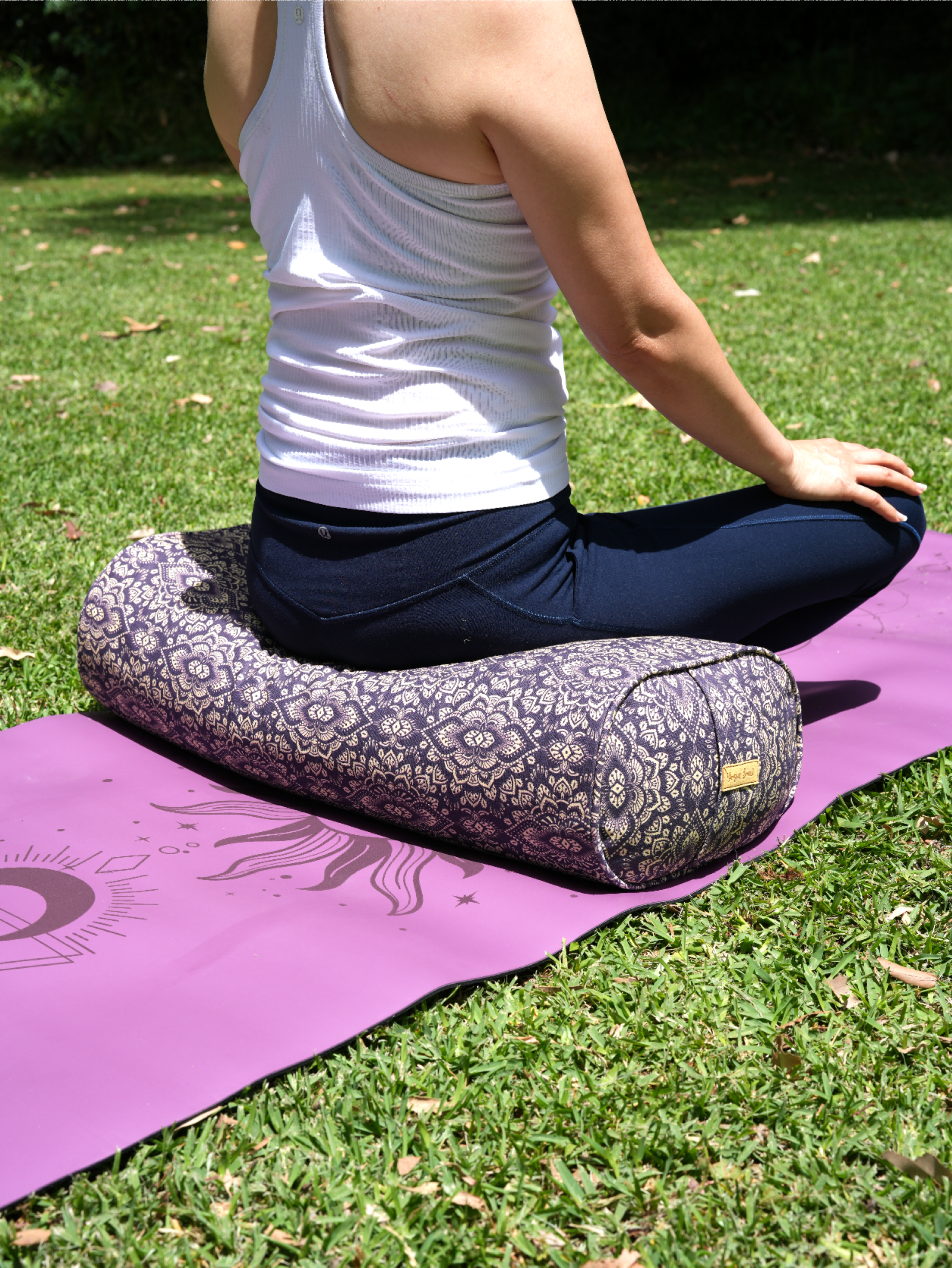 Oval Yoga Bolster | Mandala | Deep Purple