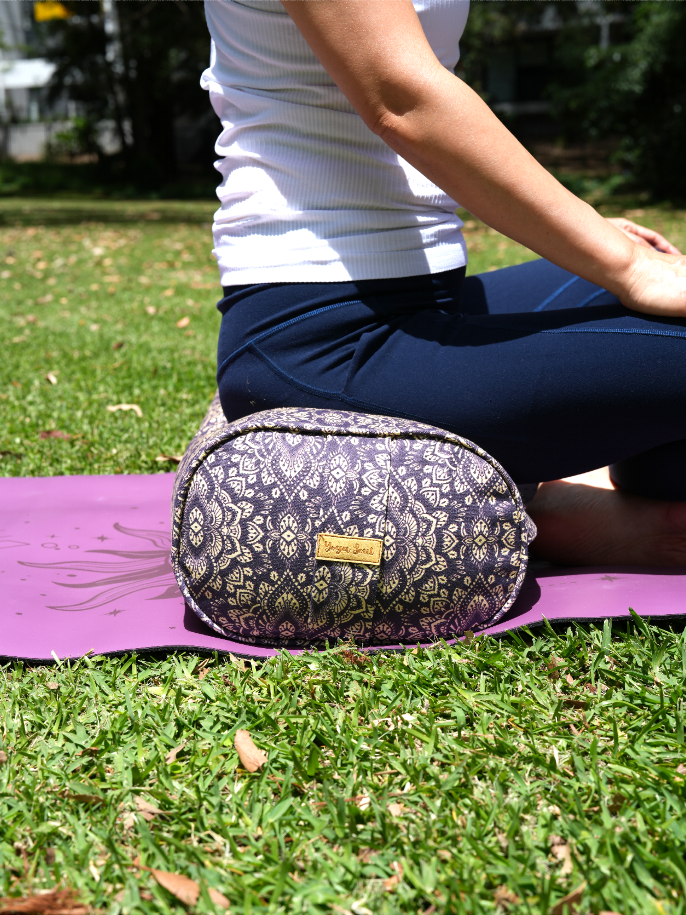 Oval Yoga Bolster | Mandala | Deep Purple