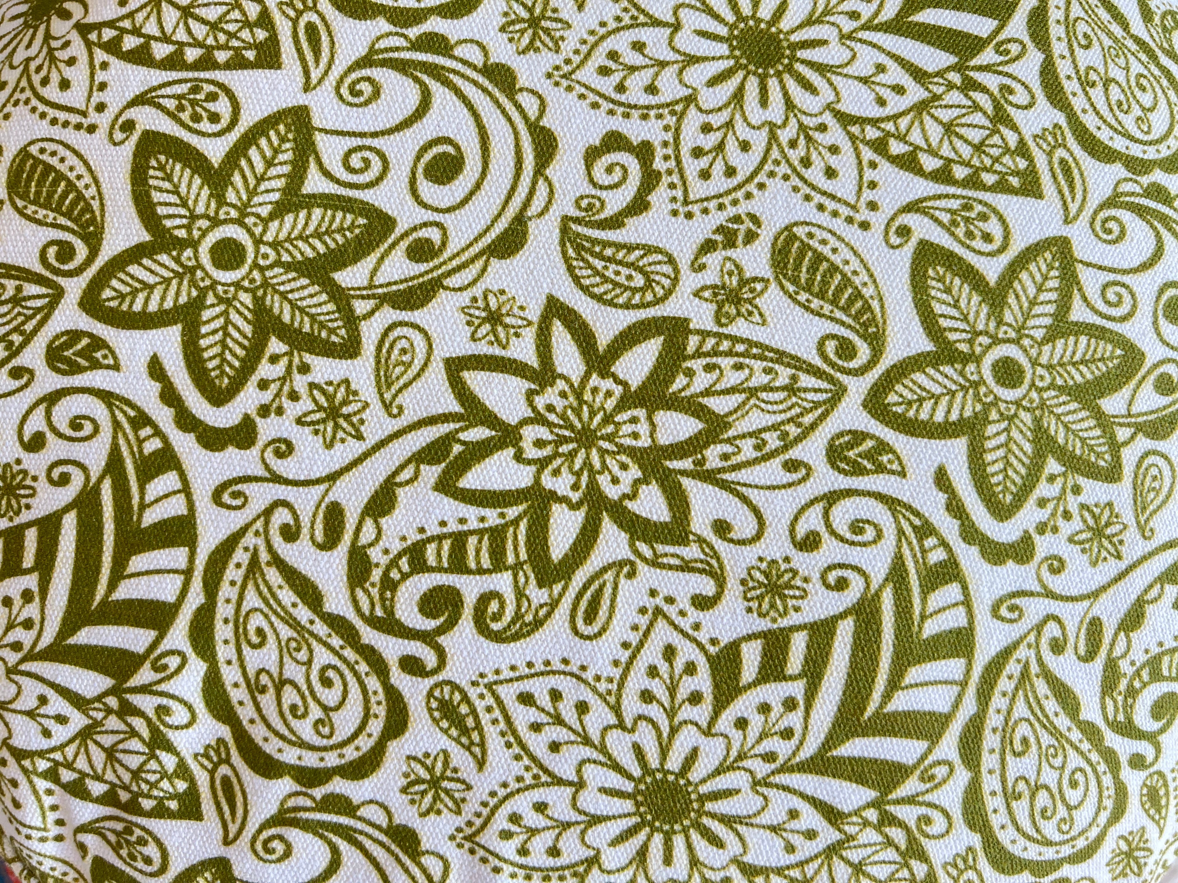 ZABUTON Meditation Cushion | Paisley Flower | Olive Green - Yoga Soul