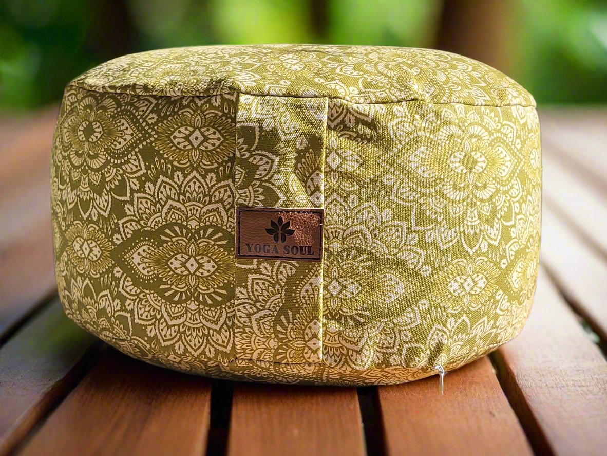 RONDO Meditation Cushion | Mandala | Kiwi Fruit - Yoga Soul
