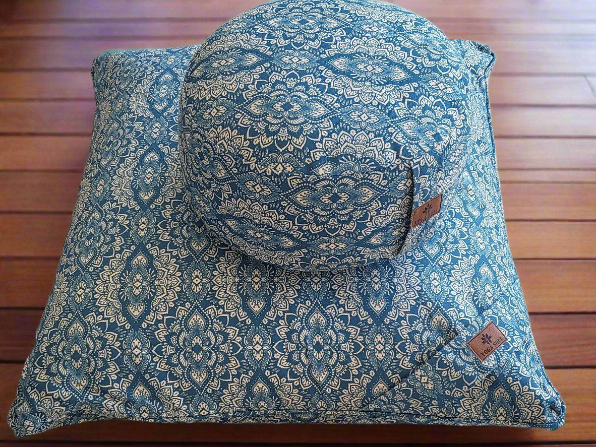 RONDO Meditation Cushion Bundle | Mandala | Indigo Blue - Yoga Soul
