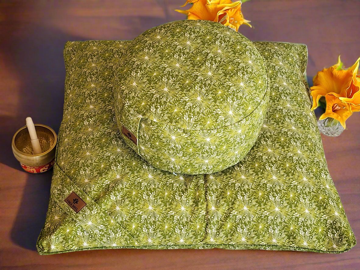 RONDO Meditation Cushion Bundle | Lotus | Olive Green - Yoga Soul