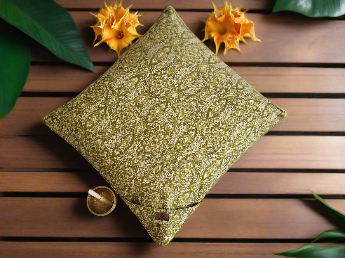 ZABUTON Meditation Cushion | Mandala | Kiwi Fruit - Yoga Soul