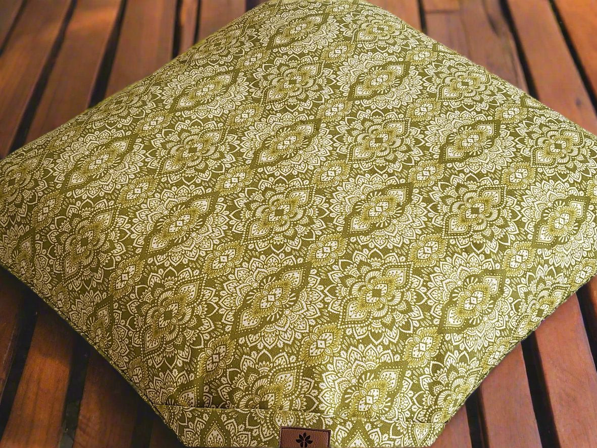 ZABUTON Meditation Cushion | Mandala | Kiwi Fruit - Yoga Soul