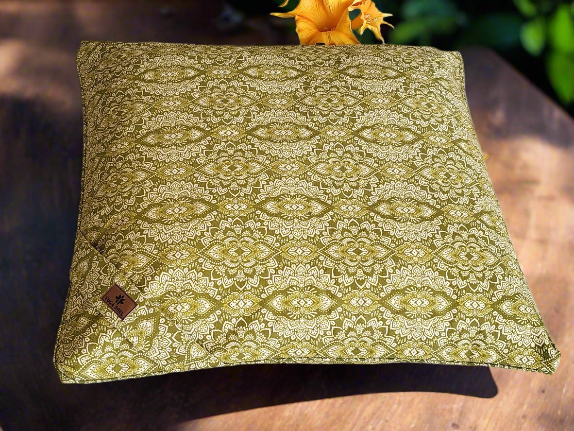 ZABUTON Meditation Cushion | Mandala | Kiwi Fruit - Yoga Soul