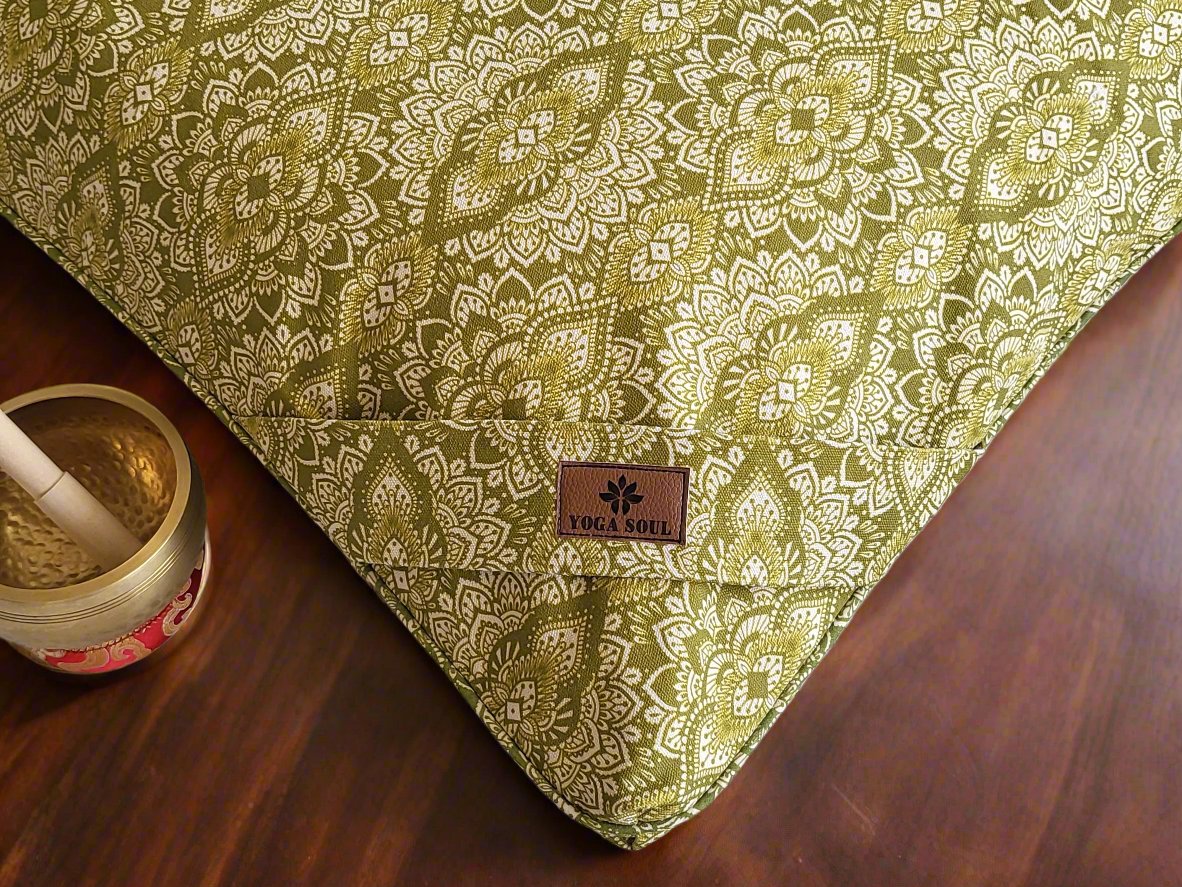 ZABUTON Meditation Cushion | Mandala | Kiwi Fruit - Yoga Soul