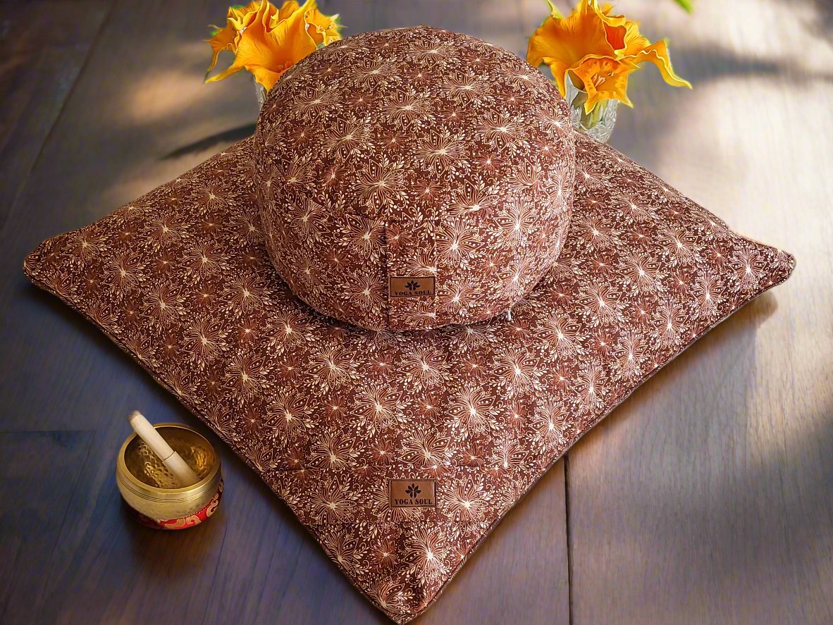 RONDO Meditation Cushion Bundle | Lotus | Chocolate - Yoga Soul
