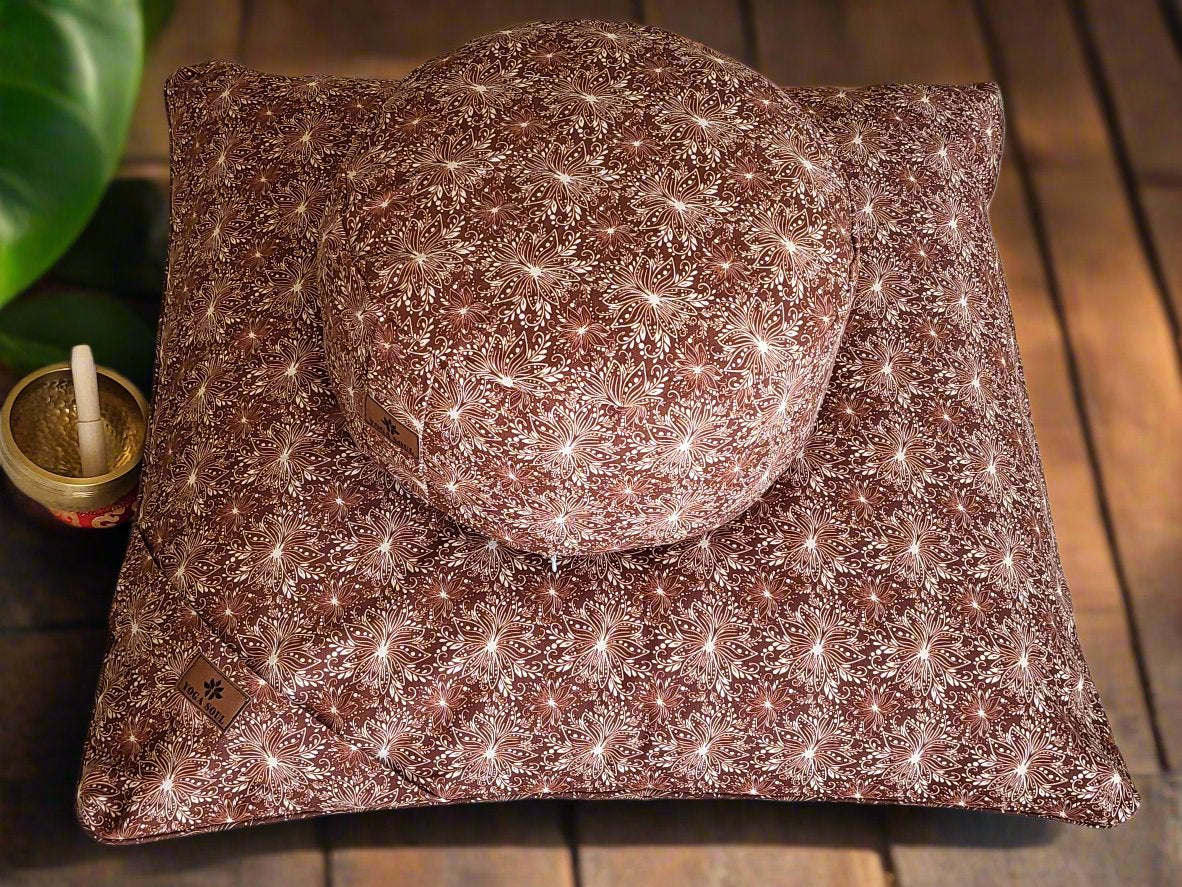 RONDO Meditation Cushion Bundle | Lotus | Chocolate - Yoga Soul