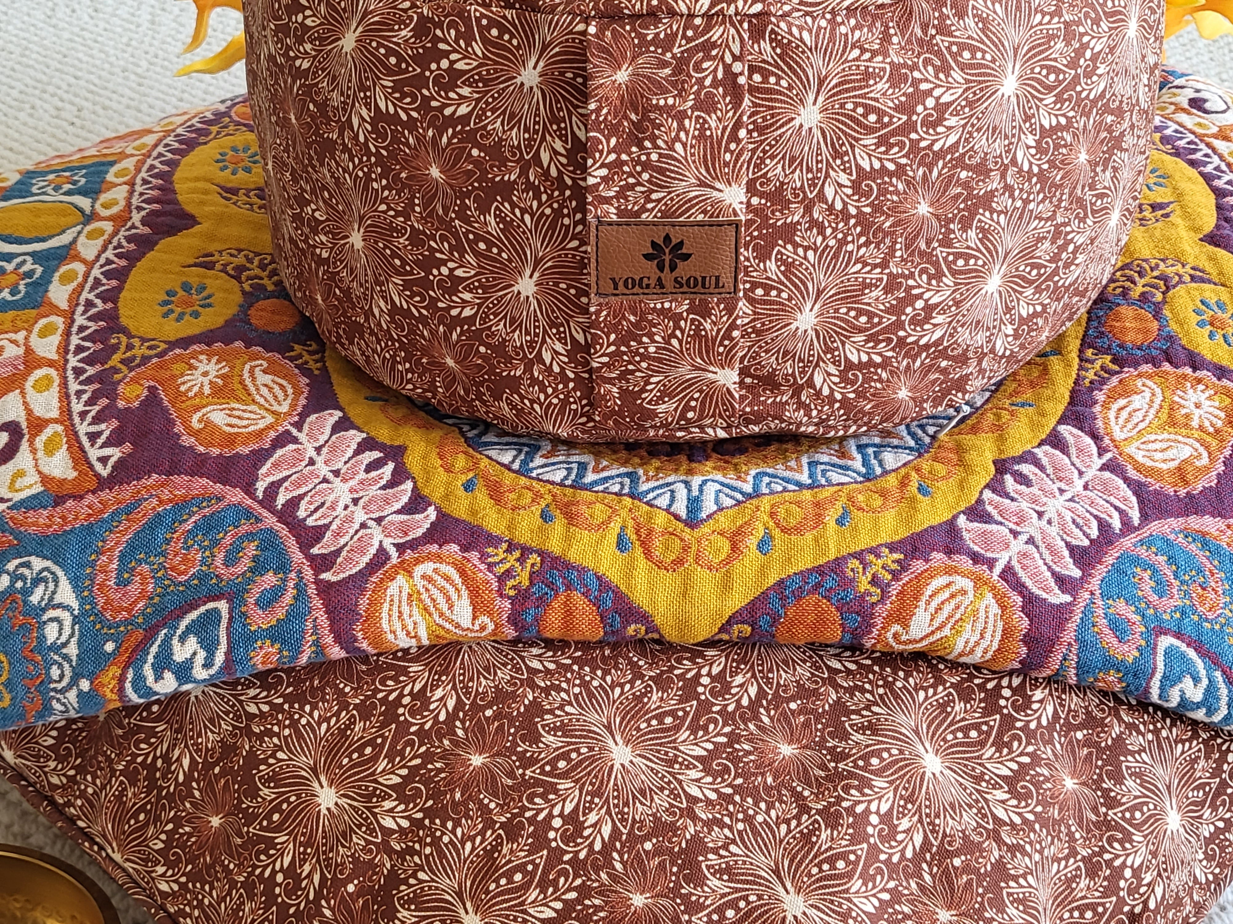 RONDO Meditation Cushion Bundle | Lotus | Chocolate - Yoga Soul