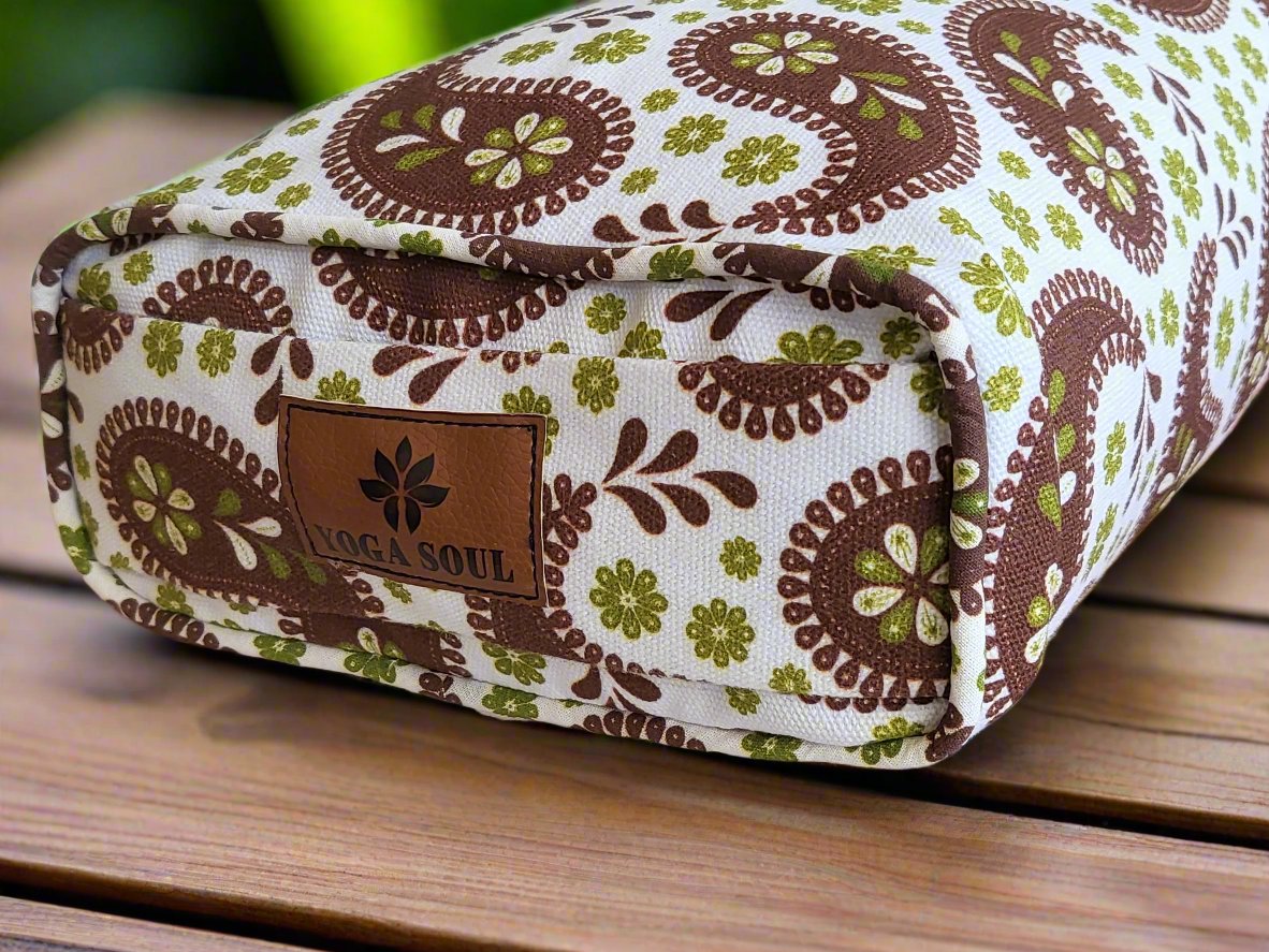 Pranayama Yoga Bolster | Paisley | Chocolate - Yoga Soul