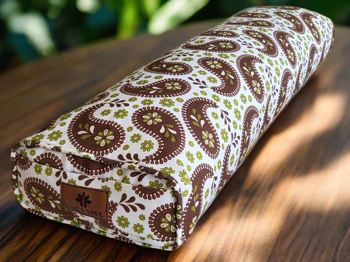 Pranayama Yoga Bolster | Paisley | Chocolate - Yoga Soul