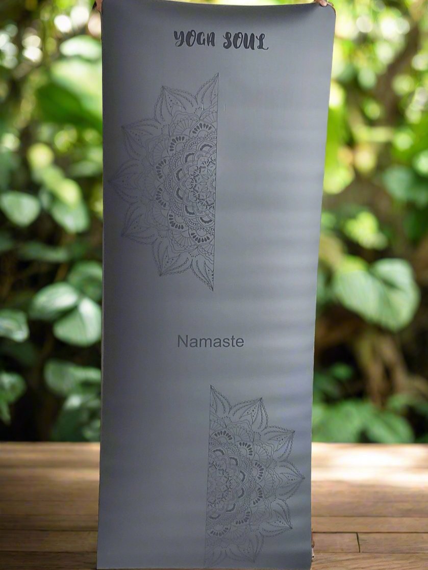 PowerPro Yoga Mat | Black | Mandala + Strap - Yoga Soul