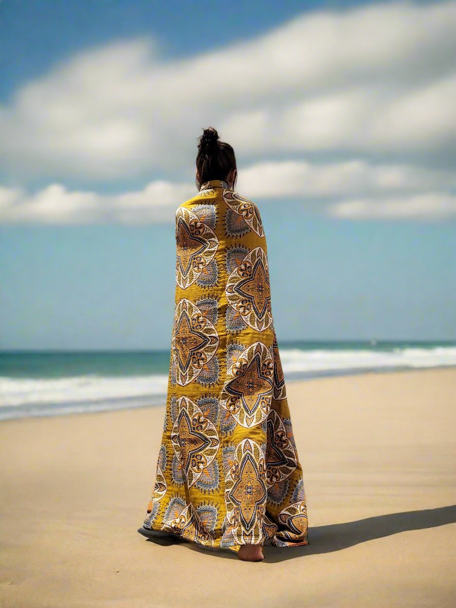Yoga Blanket | Meditation Blanket | Golden Flower - Yoga Soul