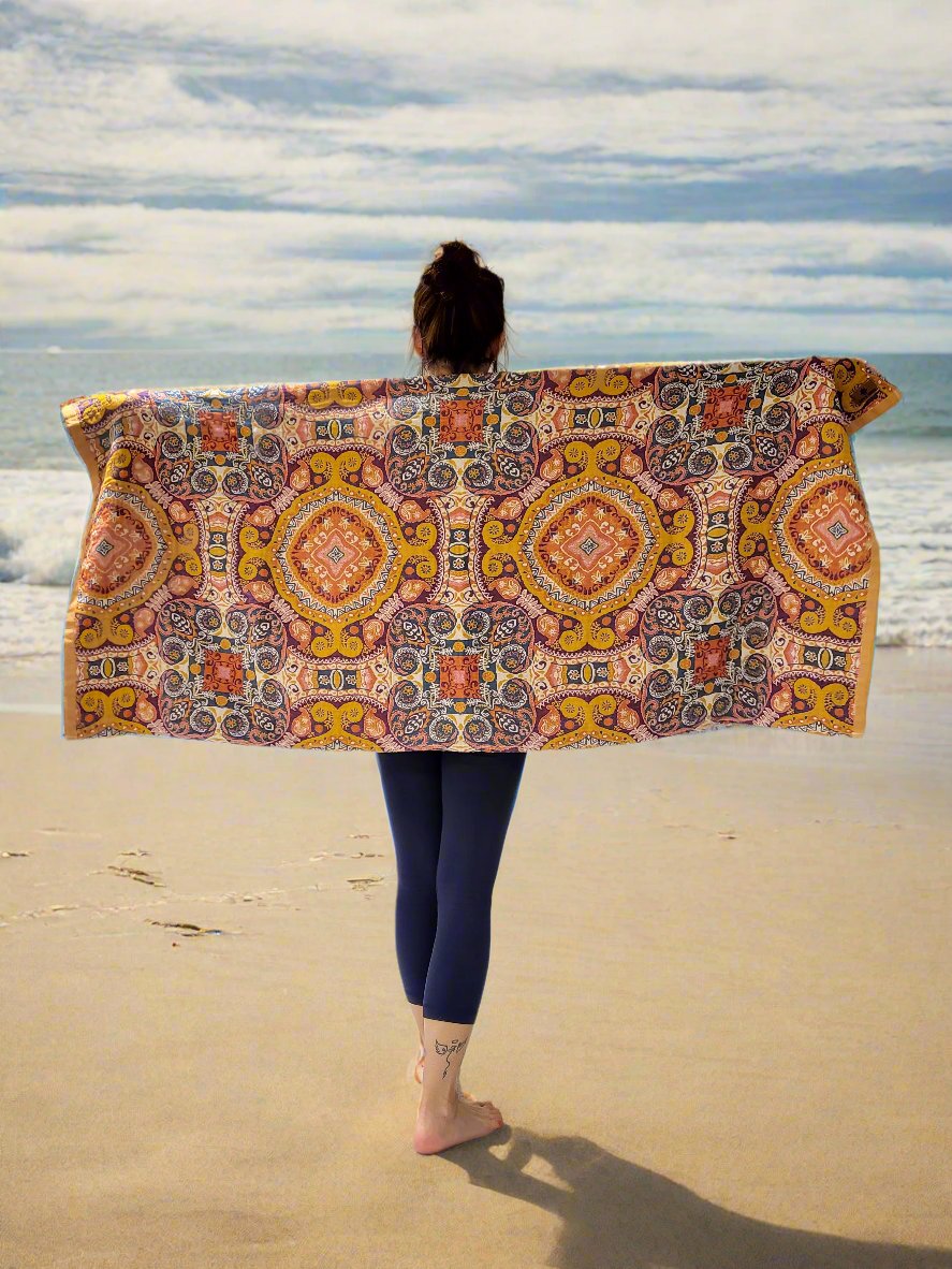Travel Yoga Blanket | Travel Meditation Blanket | Paisley - Yoga Soul
