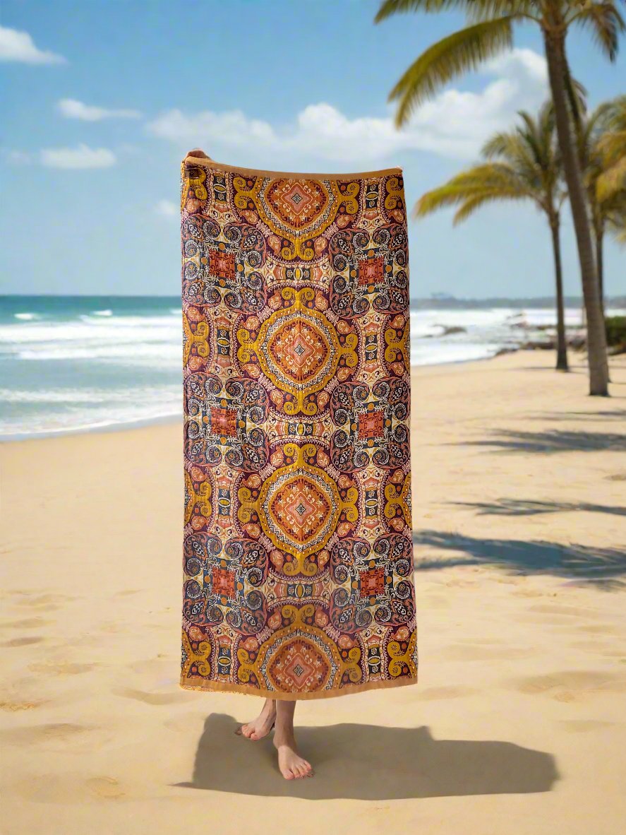 Travel Yoga Blanket | Travel Meditation Blanket | Paisley - Yoga Soul
