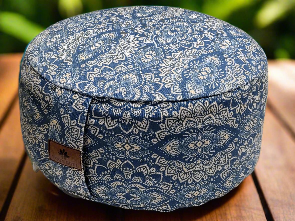 RONDO Meditation Cushion | Mandala | Indigo Blue - Yoga Soul