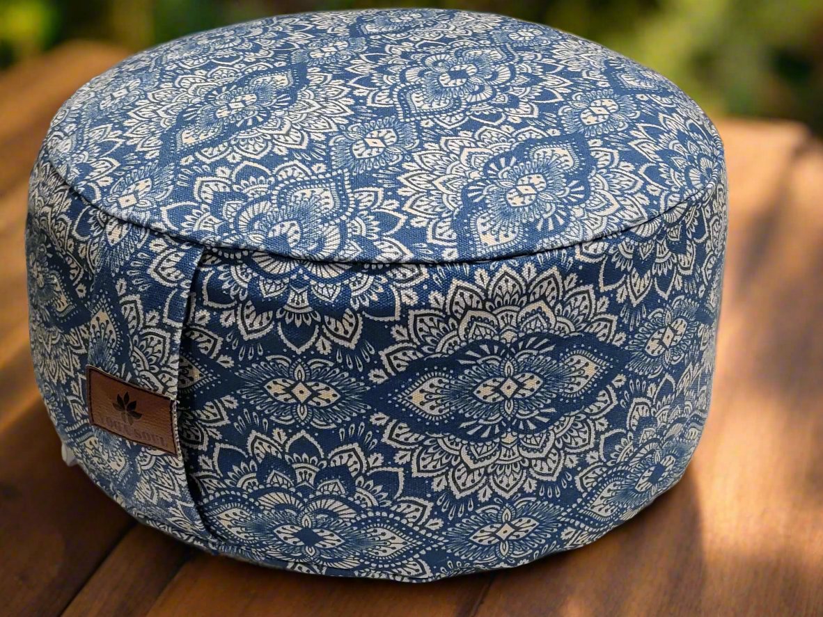 RONDO Meditation Cushion | Mandala | Indigo Blue - Yoga Soul