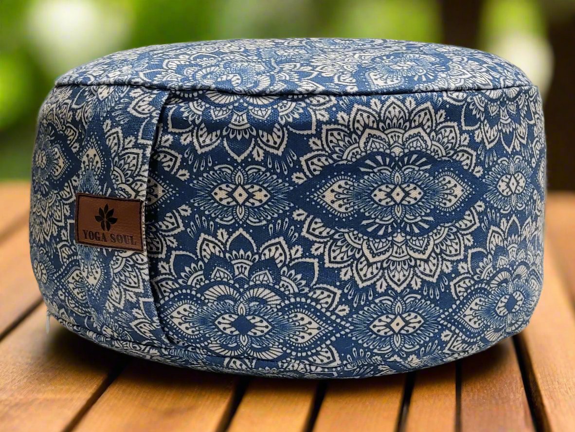 RONDO Meditation Cushion | Mandala | Indigo Blue - Yoga Soul
