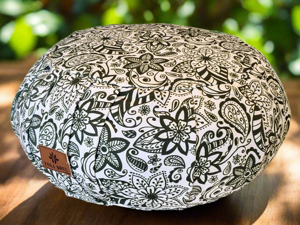 ZAFU Meditation Cushion | Paisley Flower | Trekking Green - Yoga Soul