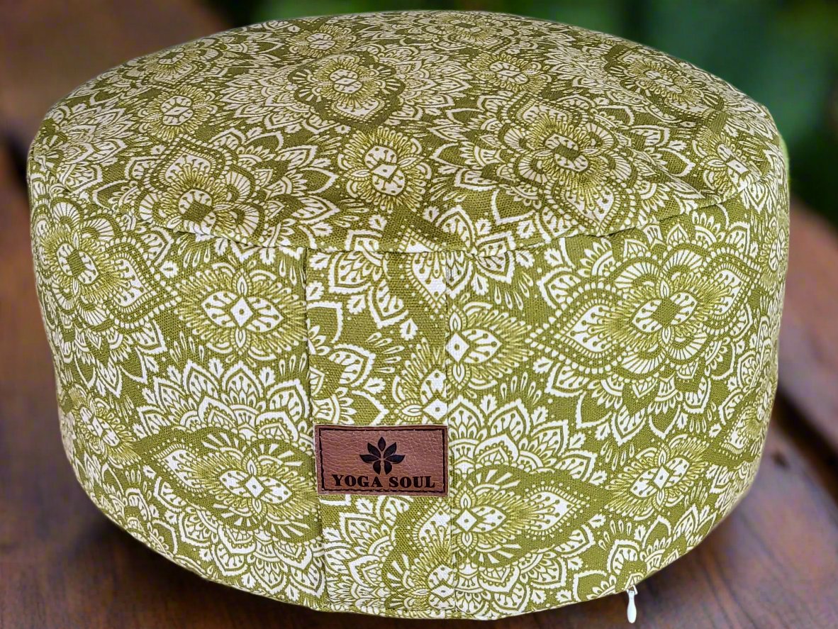 RONDO Meditation Cushion | Mandala | Kiwi Fruit - Yoga Soul