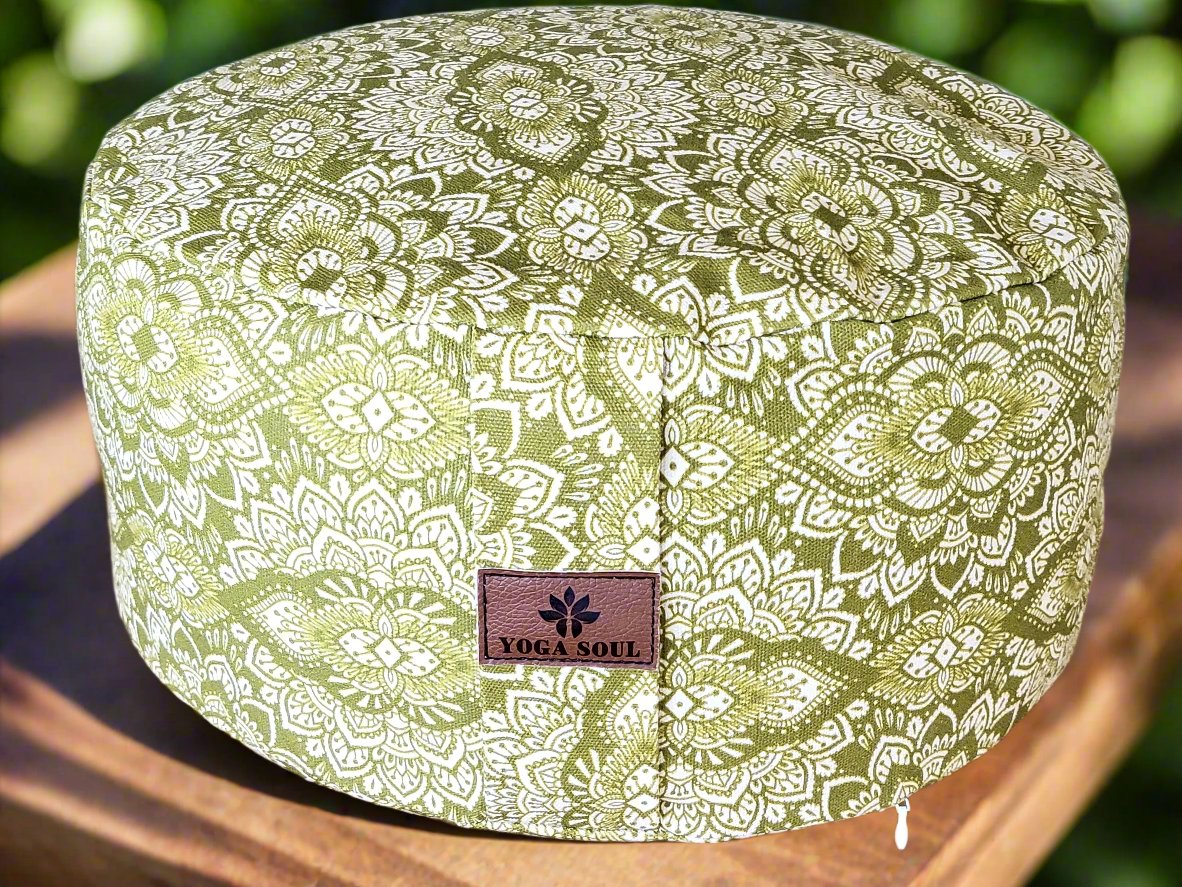 RONDO Meditation Cushion | Mandala | Kiwi Fruit - Yoga Soul