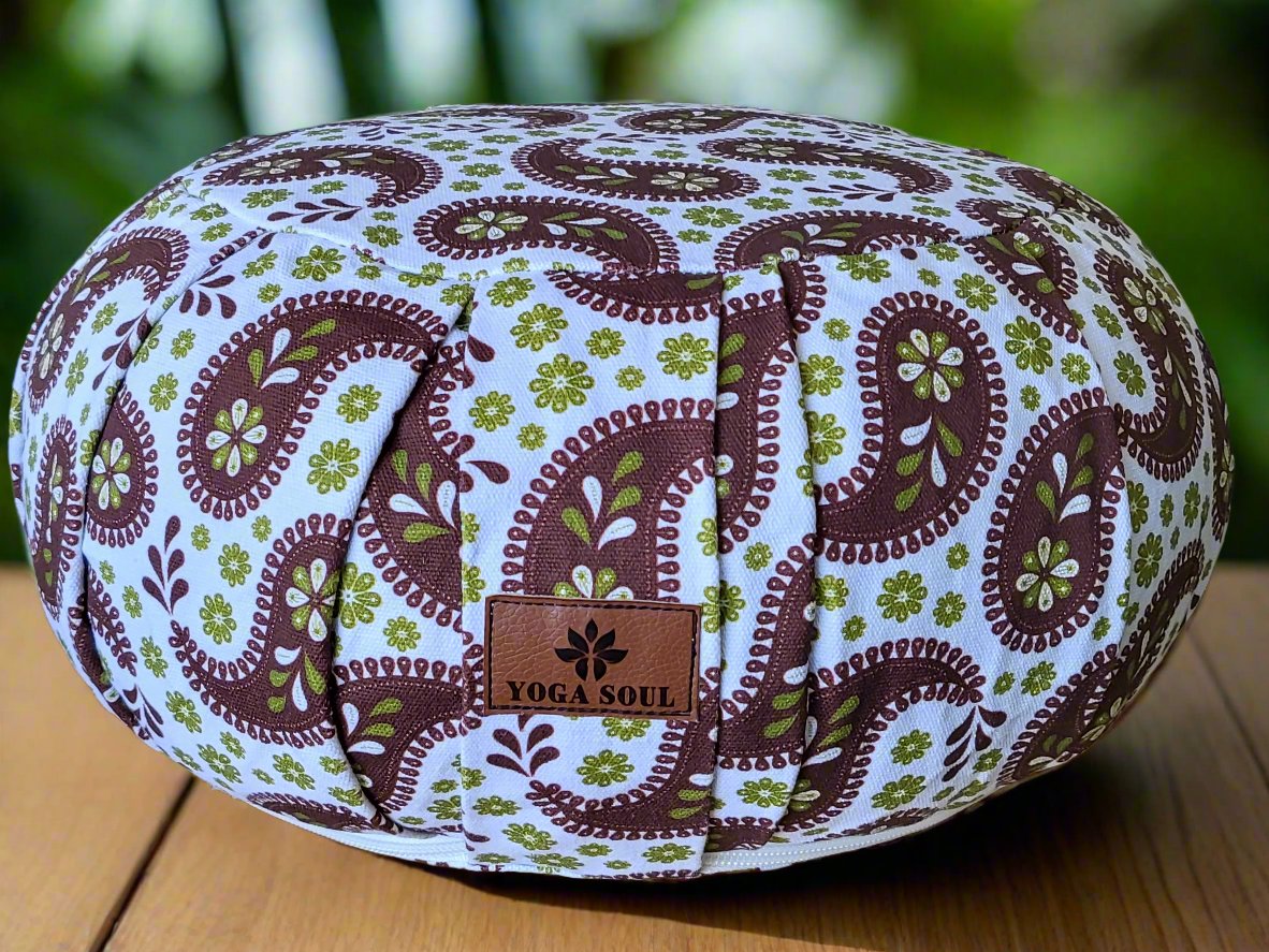 ZAFU Meditation Cushion | Paisley | Chocolate - Yoga Soul