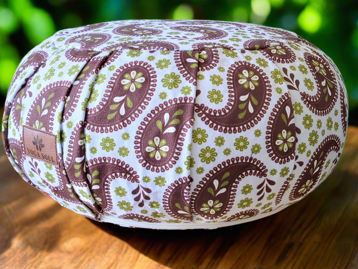ZAFU Meditation Cushion | Paisley | Chocolate - Yoga Soul