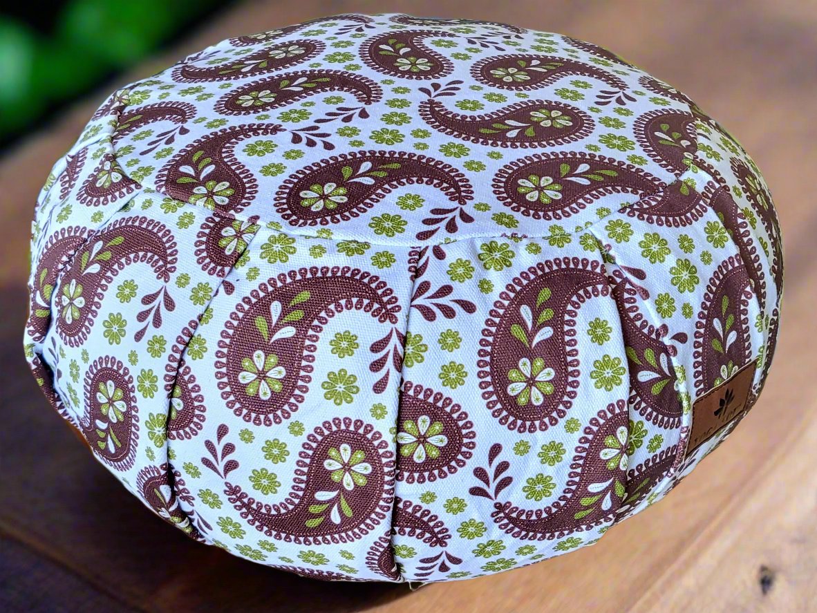 ZAFU Meditation Cushion | Paisley | Chocolate - Yoga Soul
