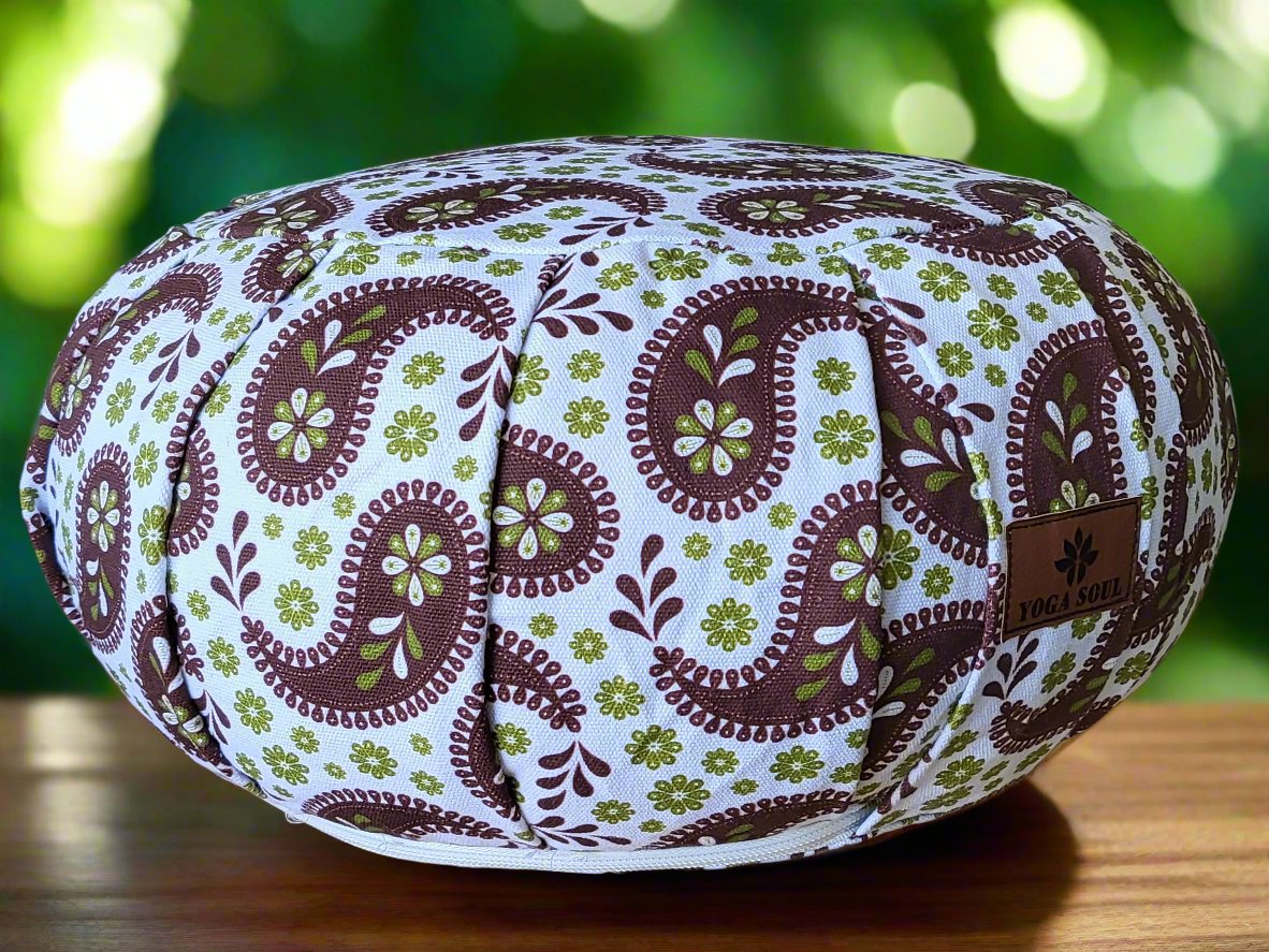 ZAFU Meditation Cushion | Paisley | Chocolate - Yoga Soul
