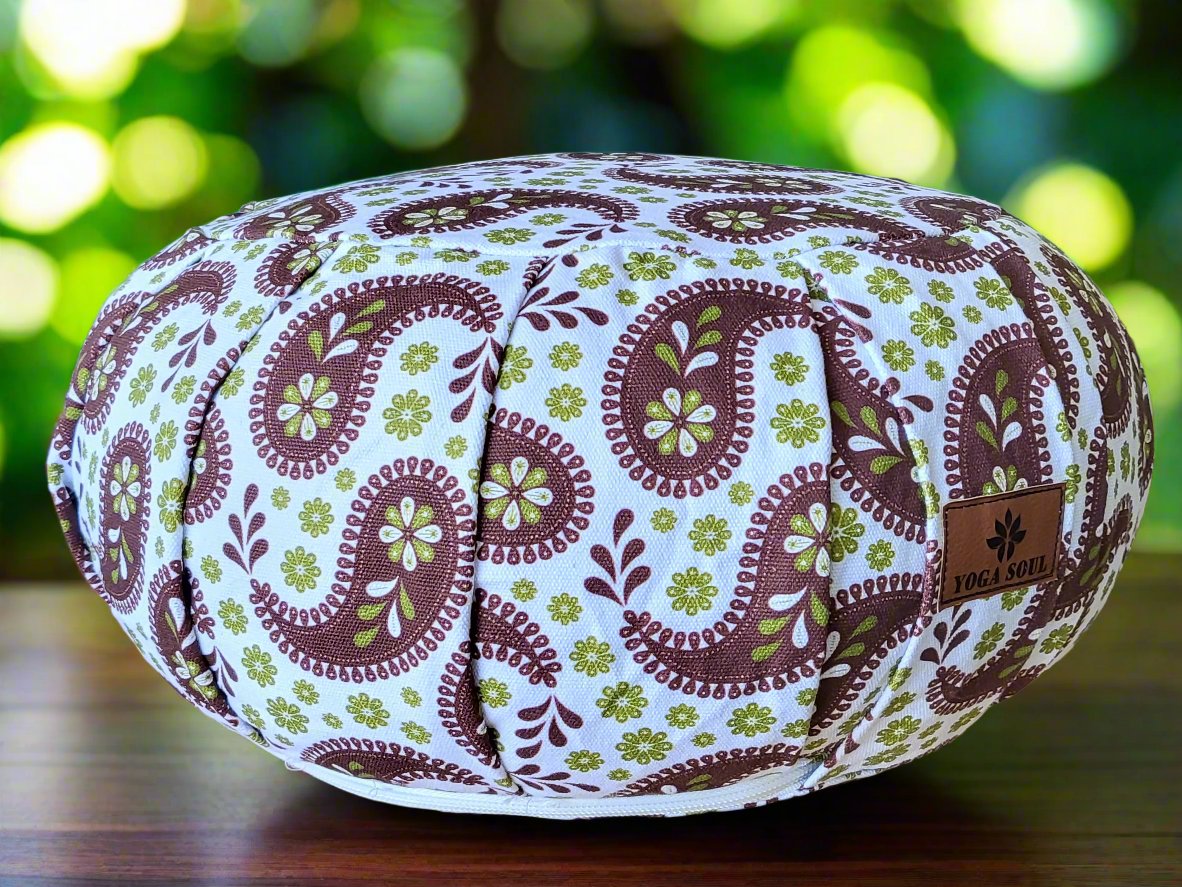ZAFU Meditation Cushion | Paisley | Chocolate - Yoga Soul