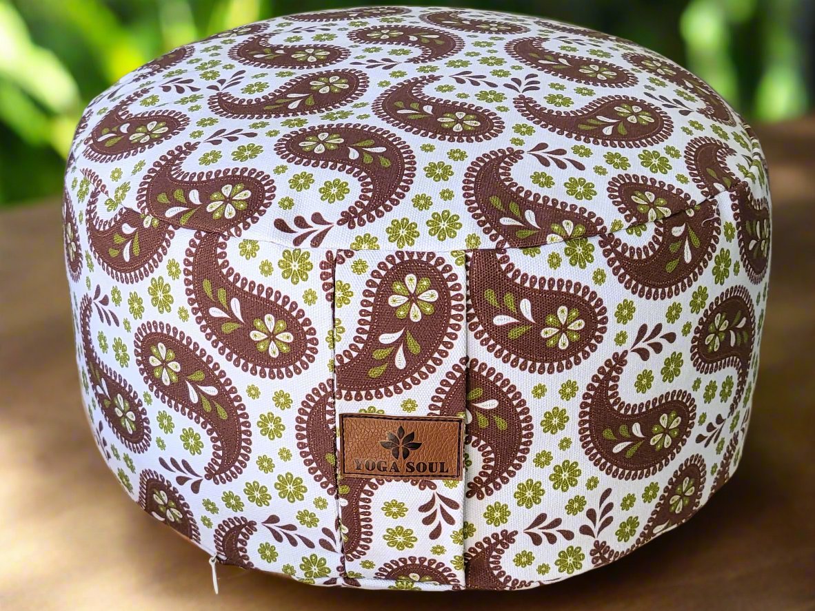 RONDO Meditation Cushion | Paisley | Chocolate - Yoga Soul