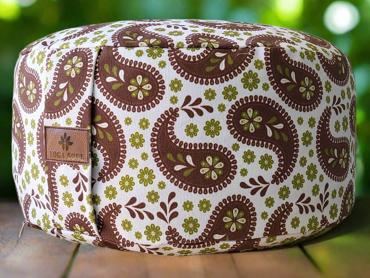RONDO Meditation Cushion | Paisley | Chocolate - Yoga Soul