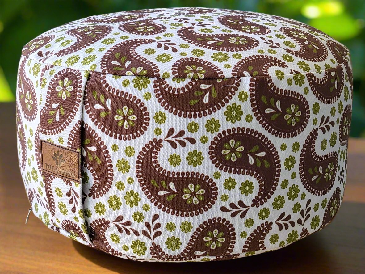 RONDO Meditation Cushion | Paisley | Chocolate - Yoga Soul