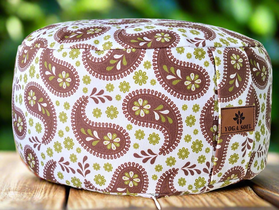 RONDO Meditation Cushion | Paisley | Chocolate - Yoga Soul