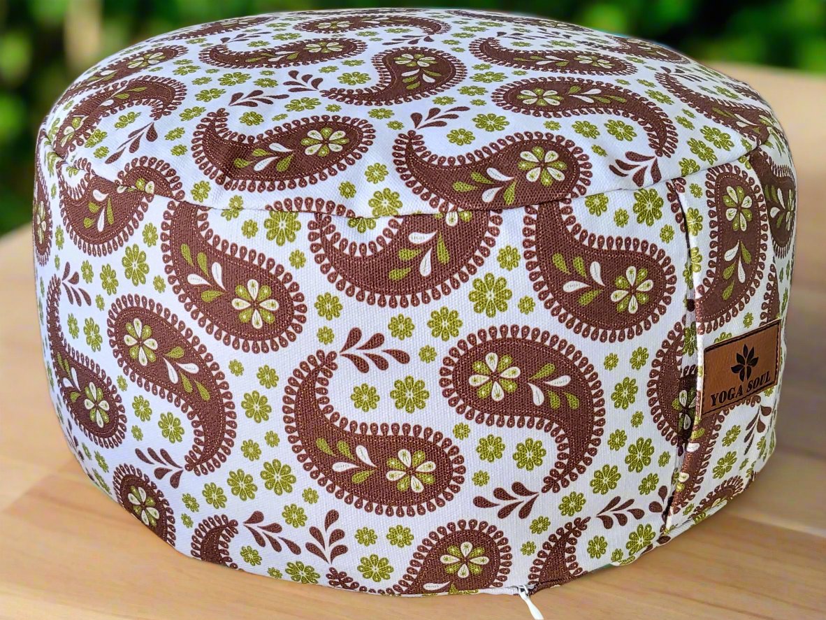 RONDO Meditation Cushion | Paisley | Chocolate - Yoga Soul