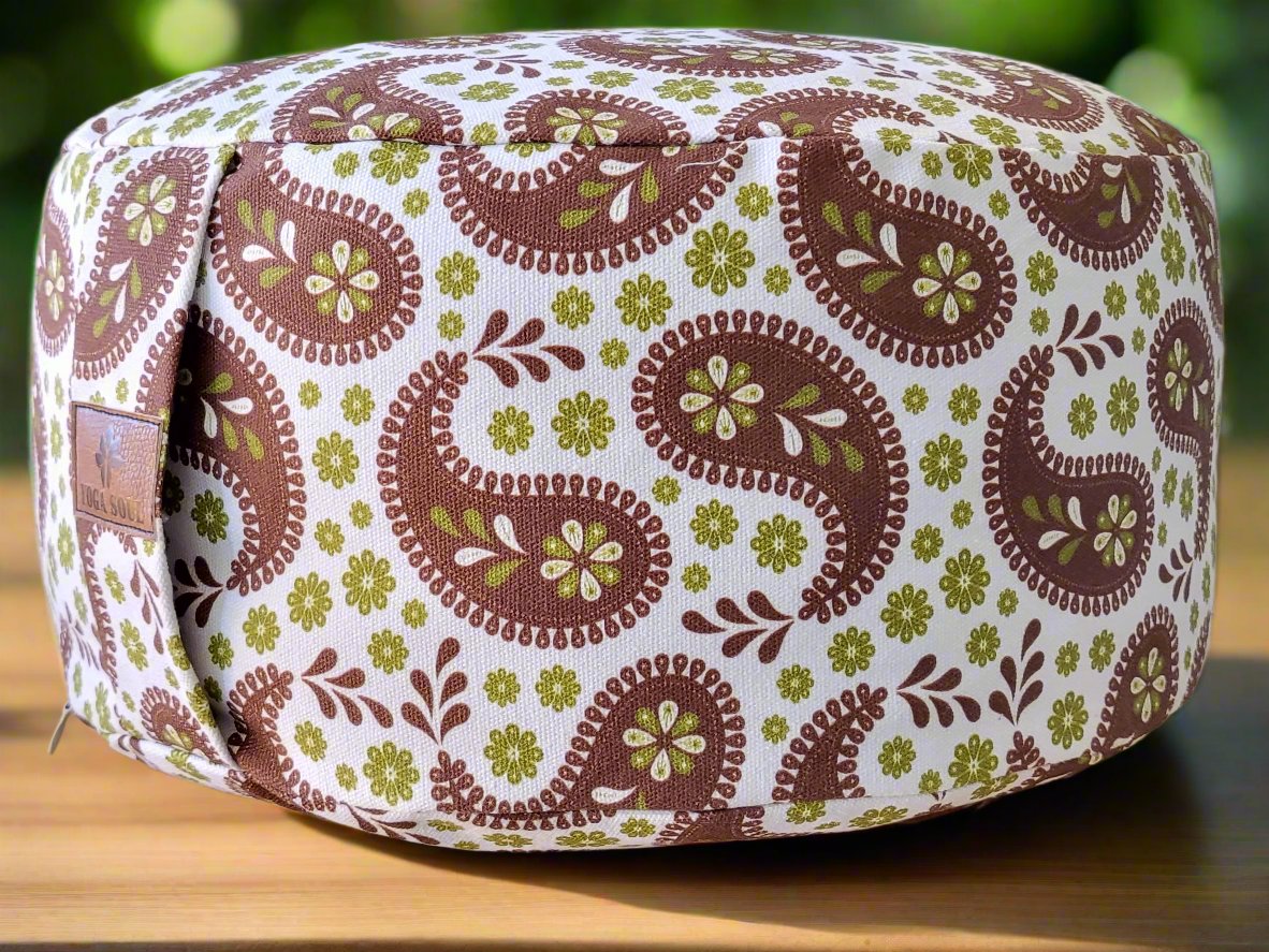 RONDO Meditation Cushion | Paisley | Chocolate - Yoga Soul