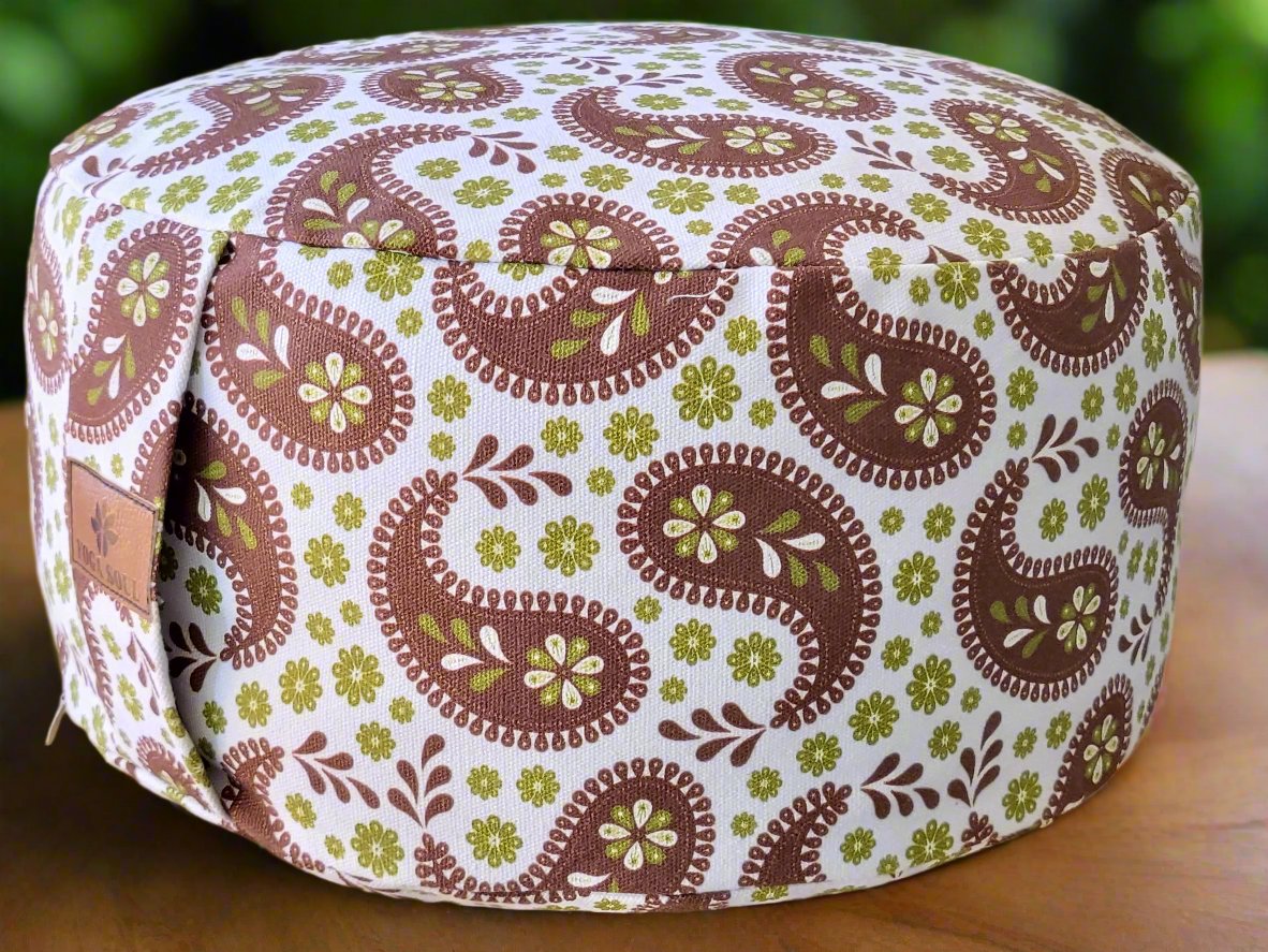 RONDO Meditation Cushion | Paisley | Chocolate - Yoga Soul