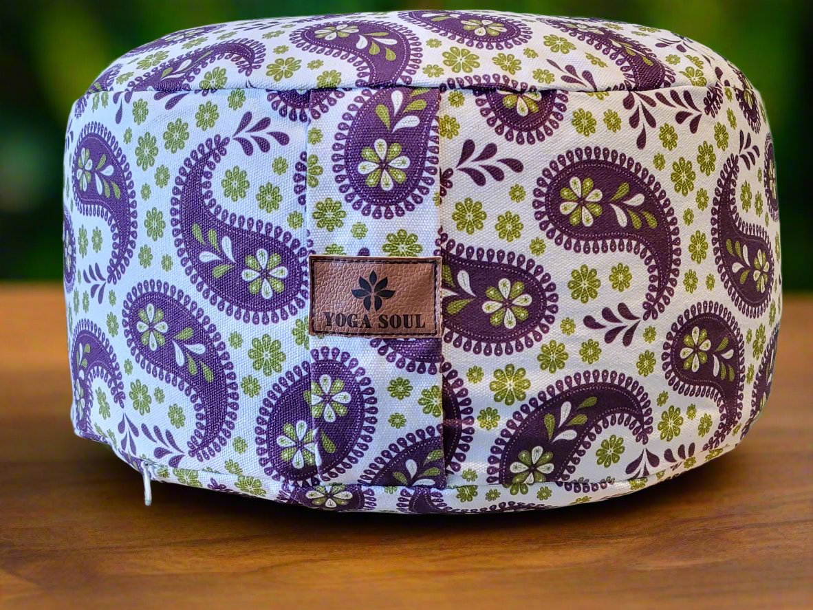 RONDO Meditation Cushion | Paisley | Purple - Yoga Soul