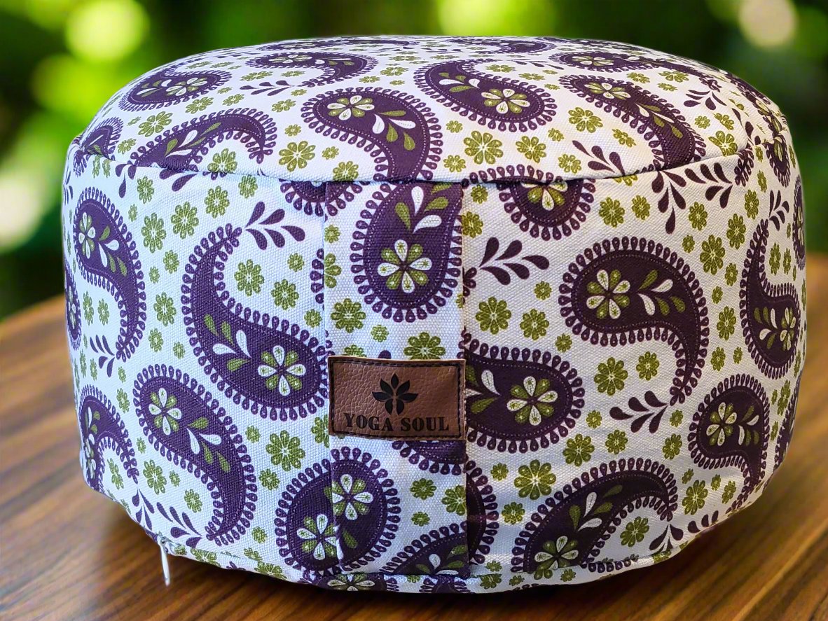 RONDO Meditation Cushion | Paisley | Purple - Yoga Soul